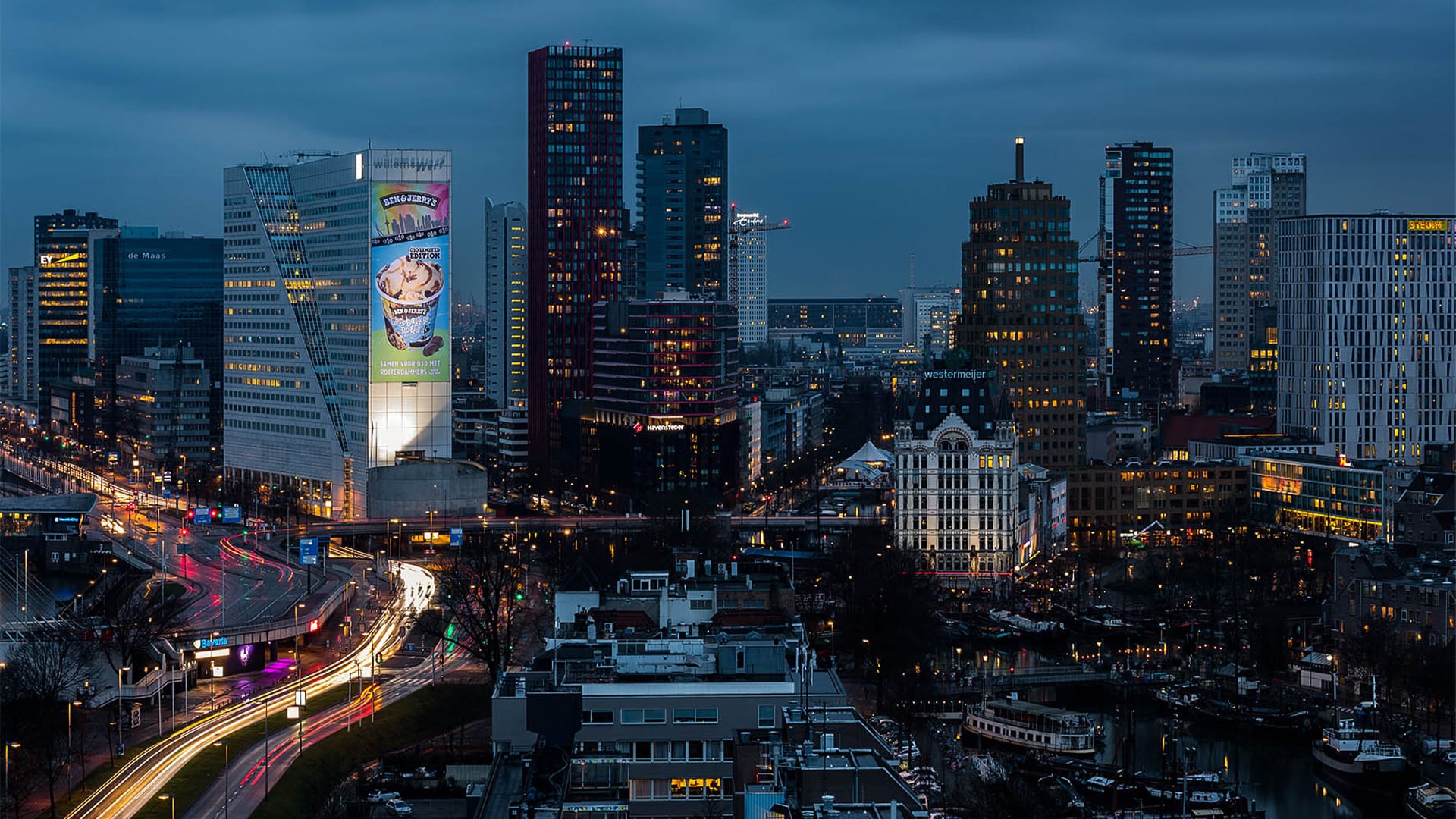 Riesenposter von Ben & Jerry in Rotterdam