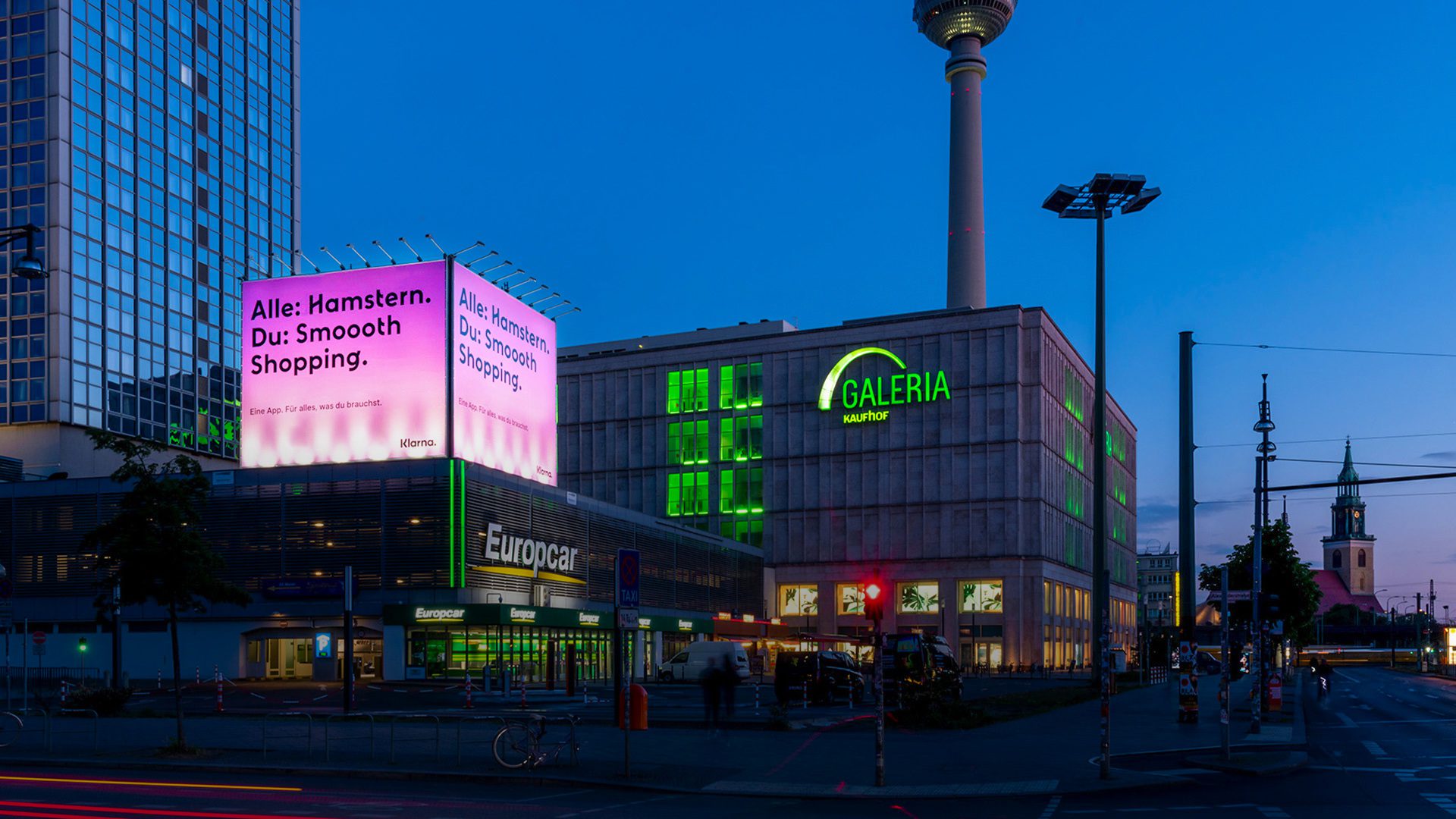 Werbekampagne für Klarna in Berlin am Park-Inn